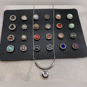 💗Necklace Set C - 24 PETITE 12mm/13mm Snap Button Charms on a Display Card